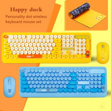 Load image into Gallery viewer, Waterproof Children&#39;s Cartoon Keyboard With Mouse &amp; Mat 104 Keycaps Wireless Pupil Computer Course Hamster Letter Game Keyboard