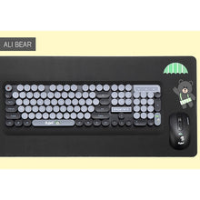 Load image into Gallery viewer, Waterproof Children&#39;s Cartoon Keyboard With Mouse &amp; Mat 104 Keycaps Wireless Pupil Computer Course Hamster Letter Game Keyboard