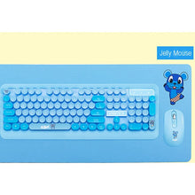 Load image into Gallery viewer, Cute Wireless Kids Hamster Letter Game Keyboard with Mouse &amp; Mat Rhubarb Duck Jelly Mouse Bear Pupil Computer Course Keyboard