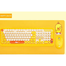 Load image into Gallery viewer, Cute Wireless Kids Hamster Letter Game Keyboard with Mouse &amp; Mat Rhubarb Duck Jelly Mouse Bear Pupil Computer Course Keyboard