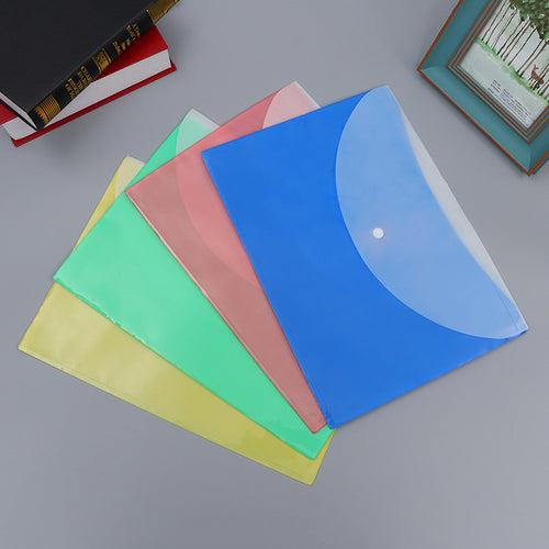 New arrival A4 Clear Document Bag Paper File Folder Stationery School Office Case PP 6 colors Filing Products