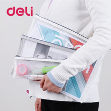 Load image into Gallery viewer, Deli 2019 New A4/A5 1pcs Grid Transparent Document Bag PVC plastic Zipper Pouch Filing Products Bag Stationery Office Supplies