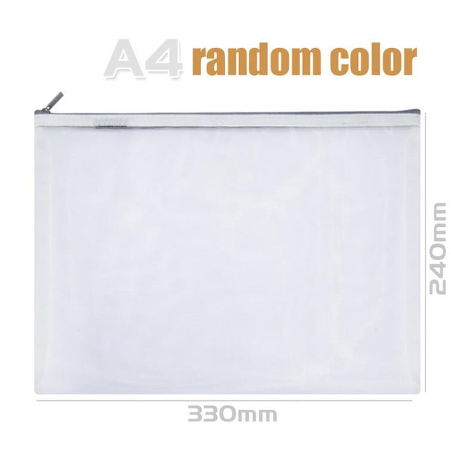 Deli 2019 New A4/A5 1pcs Grid Transparent Document Bag PVC plastic Zipper Pouch Filing Products Bag Stationery Office Supplies