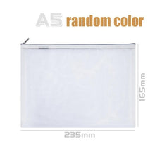 Load image into Gallery viewer, Deli 2019 New A4/A5 1pcs Grid Transparent Document Bag PVC plastic Zipper Pouch Filing Products Bag Stationery Office Supplies