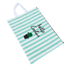 Load image into Gallery viewer, Cactus Printed A4 Zipper Canvas File Bag Filing Product Document Storage School Office Supplies