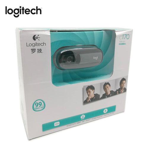 Logitech C170 HD Webcam for Online Courses Distance Education Web Camera 500W Pixel Intelligent Noise Reduction Built-in Mic